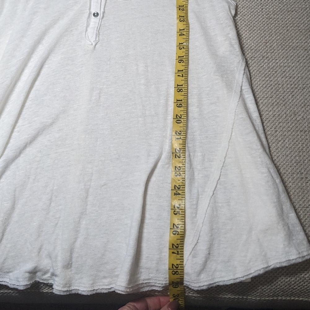 Free People NWOT Say You're Love Tunic sz MED in White Linen/Cotton Blend​​​ - Picture 3 of 12